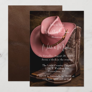 Rustic Romantik: Boots & Hat Möhippa Inbjudningar