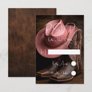 Rustic Romantik: Boots och Hat Bröllop OSA Kort