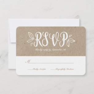 Rustic Romantik Faux Kraft Papper OSA Kort