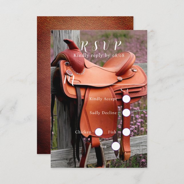 Rustic Romantik: sadeln på stängslet OSA Kort (Fram/baksida)