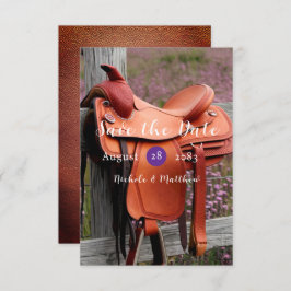 Rustic Romantik: sadeln på stängslet Spara Datumet