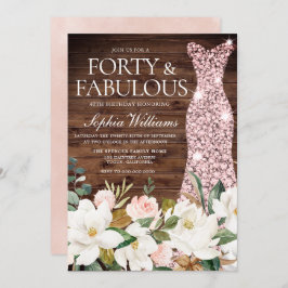  Rustic, Ron Guld, 40:e födelsedagen Inbjudningar