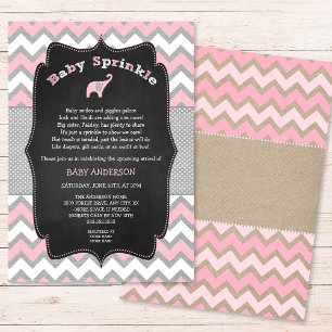 Rustic Rosa Baby Sprinkle Inbjudan, flicka babydus Inbjudningar