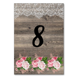 Rustic Rosa Blommigt Bouquet Snöre BORDSNUMMER