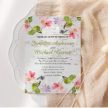 Rustic Rosa Blommigtar om inbjudan till vit trä