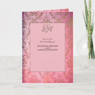 Rustic Rosa - Bröllopsinbjudan Inbjudan