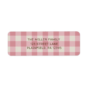 Rustic Rosa Buffalo Play-adressetikett Returadress Etikett