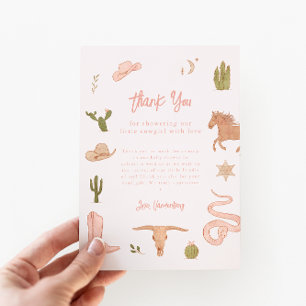 Rustic Rosa Cowgirl Baby Shower Tack Kort
