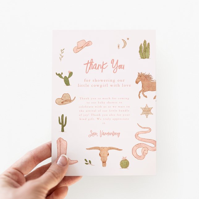 Rustic Rosa Cowgirl Baby Shower Tack Kort (Skapare uppladdad)