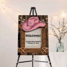 Rustic Rosa Cowgirl Hat Baby Shower