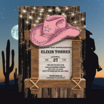 Rustic Rosa Cowgirl Hat Baby Shower