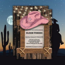 Rustic Rosa Cowgirl Hat Baby Shower