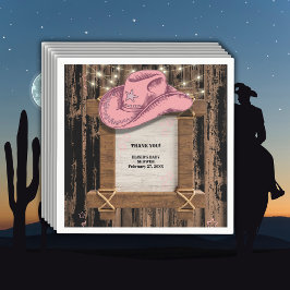 Rustic Rosa Cowgirl Hat Baby Shower Pappersservett