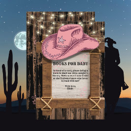 Rustic Rosa Cowgirlhatt Baby Shower  Tilläggskort