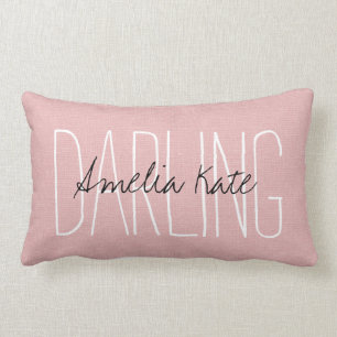 Rustic Rosa Darling Monogram Lumbarkudde