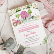 Rustic Rosa Farm Blommigt Baby Shower