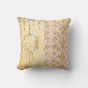 Rustic Rosa Flicka Blommigt Polka Dot Nursery Kudde
