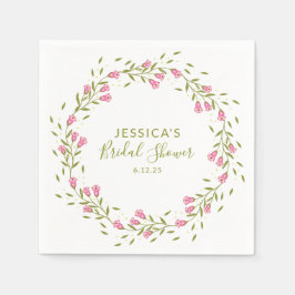 Rustic Rosa Garden Flowers Anpassningsbar Möhippa Pappersservett