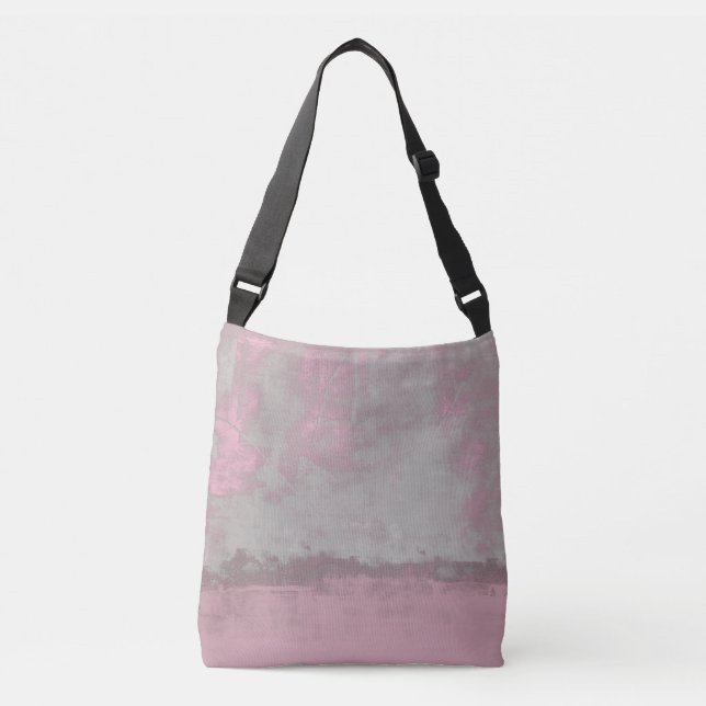 Rustic Rosa Grått Mallow Abstrakt Art. 42 Axelväska (Framsida)