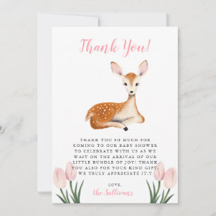 Rustic Rosa Hjort Baby Shower Tack Kort