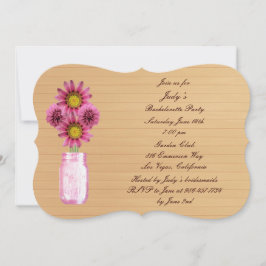 Rustic Rosa Mason Burk Bachelorette Party Inbjudan