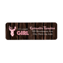 Rustic Rosa Play Hjort Det är en flickadressetiket