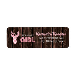 Rustic Rosa Play Hjort Det är en flickadressetiket Returadress Etikett