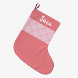 Rustic Rosa Play Personlig Stor Julstrumpa