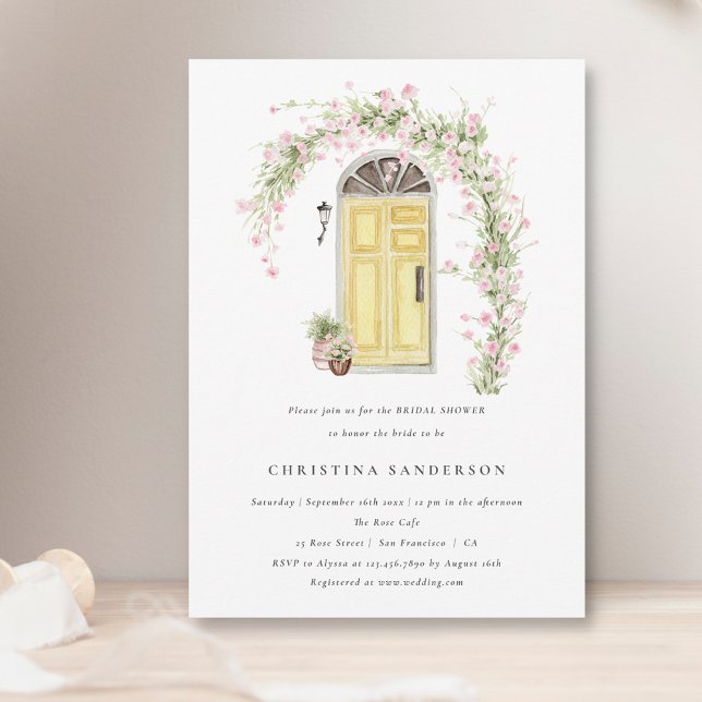 Rustic Rosa ros Blomsterträdgård Möhippa Inbjudningar (Skapare uppladdad)