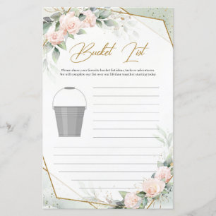 Rustic rosa ros greenery guld Bucket List-spel
