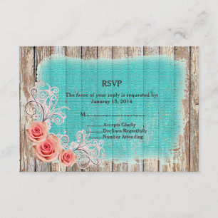Rustic Rosa ros Turcos Burlap OSA rpr1 Kort