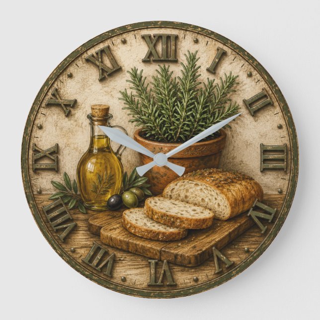 Rustic Rosemary Bread & Olive Oil Farmhouse  Stor Klocka (Framsida)