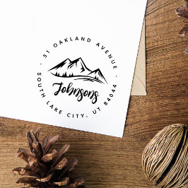 Rustic Round Mountains Gräs Returadress Stämpel