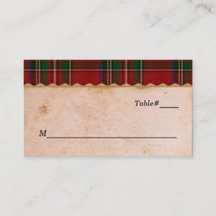 Rustic Royal Stewart Play Bröllop Place Cards Placeringskort