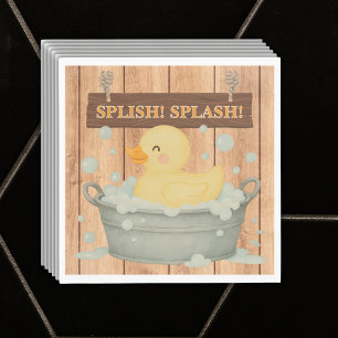 Rustic Rubber Ducky Bubbles Baby Shower Pappersservett