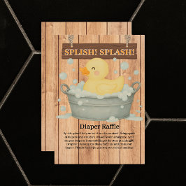 Rustic Rubber Ducky Bubbles Baby Shower Tilläggskort