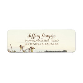Rustic Rural Vild Grasses Bröllop Returadress Etikett