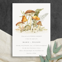 Rustic Rust Orange Mushroom Fern Foliage Bröllop