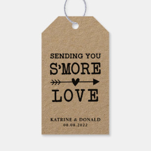Rustic S’more Kärlek Bröllop Gift Märkres Presentetikett
