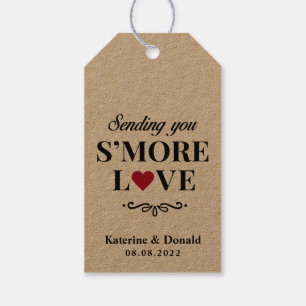 Rustic S’more Kärlek Bröllop Gift Märkres Presentetikett