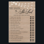 Rustic sa att hon sa möhippa-spel flygblad<br><div class="desc">Njut av möhippan med de här enkla och söta spelen. Kolla in vår samling för fler möhippor i samma stil. Observera att dessa spel inte går att redigera.</div>