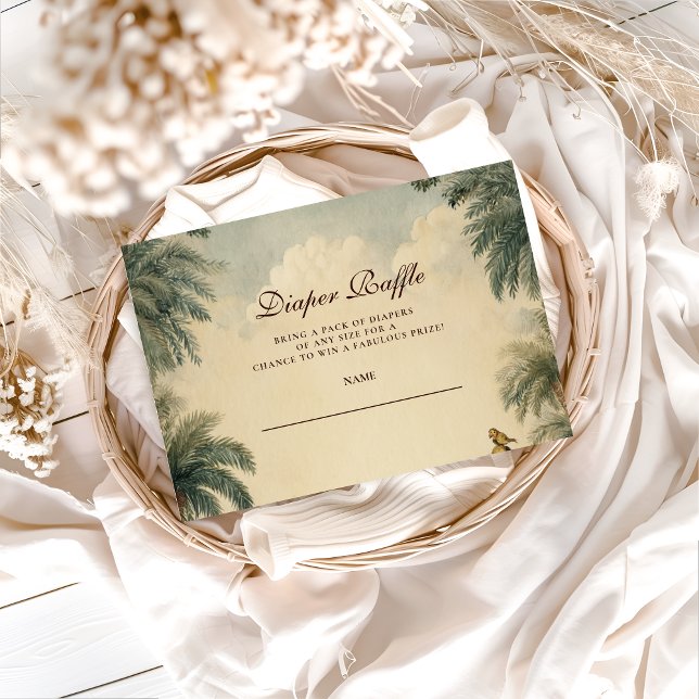 Rustic Safari Friends Baby Shower Diapper Raffle Tilläggskort (Skapare uppladdad)