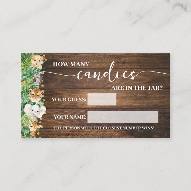 Rustic Safari Hur många kanter visar spelkortet Placeringskort (Framsida)