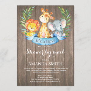 Rustic Safari Jungle Boy Shower by Mail Inbjudningar
