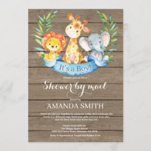 Rustic Safari Jungle Boy Shower by Mail Inbjudningar