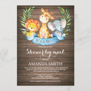 Rustic Safari Jungle Boy Shower by Mail Inbjudningar