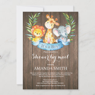 Rustic Safari Jungle Boy Shower by Mail Inbjudningar