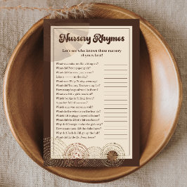 Rustic Safari Nursery Rhymes-spelkort