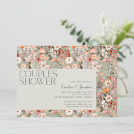 Rustic Sage Botanical Boho Par Shower Inbjudningar