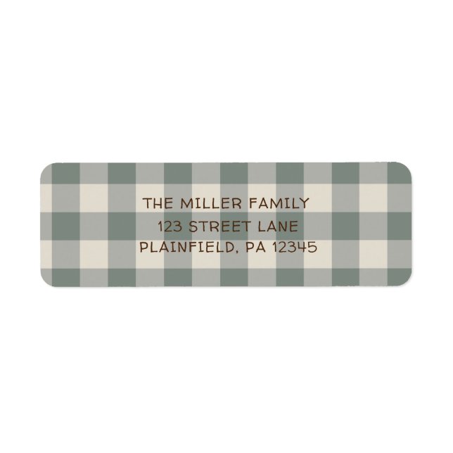 Rustic Sage Buffalo Play Returadress Returadress Etikett (Framsidan)